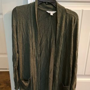 Olive green cardigan market spruce